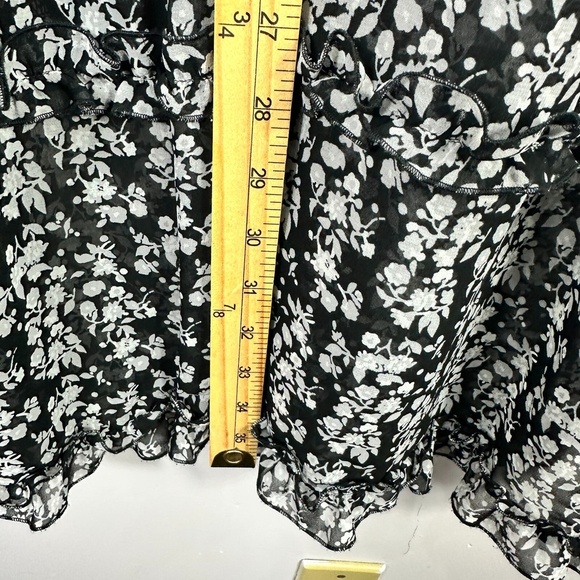 Express Black Floral Mini Dress Women M Cottagecore Coquette Fairy Romantic - Picture 3 of 5